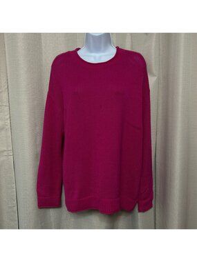 Lilly Pulitzer Pullover Bayport Cotton Sweater Women's Size Large Mystique Pink